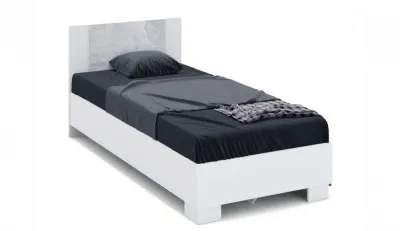 Кровать с основанием под матрас 0,9 АВРОРА (Белый/Ателье светлый)