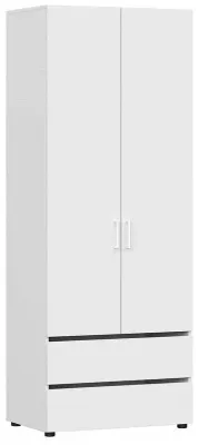 Шкаф 2-х дверный с двумя ящиками ТОКИО (Белый текстурный)
