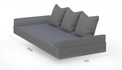 Матрас с основанием ЛДСП 90*200 с подушками (Savana (grey))